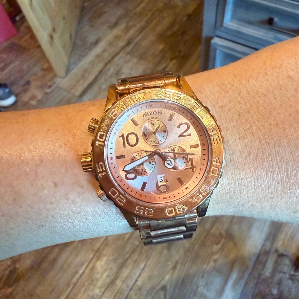 Nixon Rose Gold Watch with Chronograph